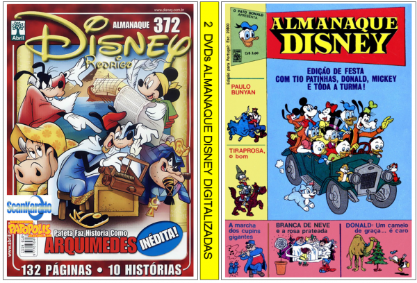 2 DVDs COM REVISTAS DIGITALIZADAS ALMANAQUE DISNEY
