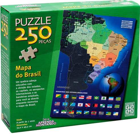 Quebra-cabeça Mapa Do Brasil - 250 Peças - Grow